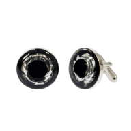 Spinki mankietowe z węglem i kryształem Swarovski Elements
